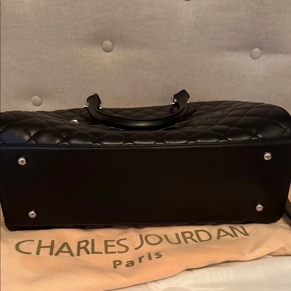 Charles Jourdan Paris Quilted Leather Two-Tone Satchel – NWOT w/ Dust Bag - Picture 14 of 14